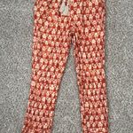 Faherty Orange Pacific Beach Linen Pants Patterned Summer Vacation Comfy XS Photo 1