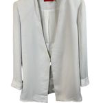 Alice + Olivia Open-Front Collarless Blazer White Size 4 Photo 0