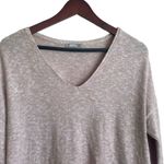 ZARA  Womens Sweater V-Neck Long Sleeve Pullover Lace Floral Bottom Boho‎ M Beige Photo 8