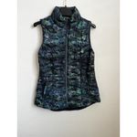 Athleta Women's S Altitude Goose Down Vest Green Blue Quilted Zip Photo 1