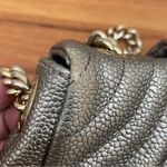 Henri Bendel  Metallic Silver Pewter Quilted Chain Flap Shoulder Crossbody Bag Photo 11