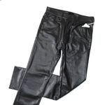 NWT Mother Dazzler Skimp in Wax On Wax Off Black Faux Leather Stretch Pants 30 Photo 4