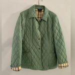 Brooks Brothers 346 Quilted Jacket Button Up Plaid Lined Green Size 8 Size S M Photo 0