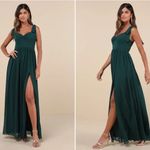 Lulus Radiant Charisma Emerald Chiffon Ruched Tie Photo 1