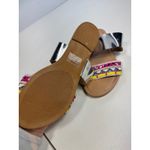 Sole Mates Womens Silver Flat Slide Sandals with Colorful Embroidery Size 7 Photo 1