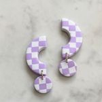 Urban Outfitters Lilac Checker Statement Earrings Photo 2