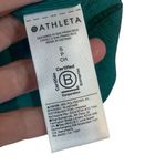 Athleta  echo top collared button up short sleeve shirt, size, small green ruffle Photo 3