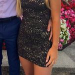 Lucy in the Sky Black Glitter Dress Photo 0