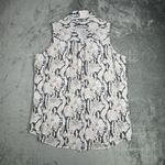 EXPRESS  Shirt Women Small Large Gray Pink‎ Snake Print Career Office Casual Photo 2