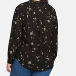 Hilary Radley  2XL Long Sleeve Blouse Black Brown Floral Dark Romantic Boho VNeck Photo 1