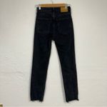 Denim Forum Black The Yoko High Rise Slim Fit Jeans 24 Raw Hem Button Fly Casual Photo 8