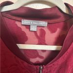 Kate & Mallory  Woman's Bomber Jacket Sheer Floral Rose Fill Zipper Red Size‎ XL Photo 3