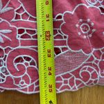 Yoana Baraschi  Size 4 Linen Dress Coral Embroidered Sleeveless Photo 7