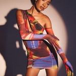 House Of CB NWOT  Dahlia Printed Cut Out Corset Mini Dress sz  S Photo 1