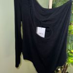 LNA  Clothing Slade Heavy Rib One Shoulder Bodysuit Black Size 2X NWT Photo 7