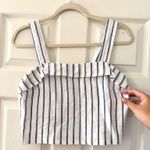 Oak & Trellis Striped Linen Tank Top White Photo 0