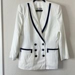 Jacqueline Ferrar Vintage  Womens Blazer White Multi-Color Size 14 Viscose Blend Photo 2