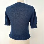 Vintage Casual Corner Blue Knit V Neck Short Sleeve Top Pullover XS/S Photo 4