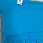 Free People  Bubble Ruffle ‘Milo’ Drop Waist Mini Skirt Tropical Blue Size Medium Photo 5