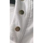 Democracy Blouse Sheer Sleeve Gold Studded V Neck Top Size L Photo 3