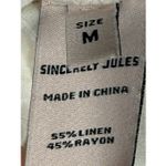 Sincerely Jules off white wide leg linen rayon pant size medium Photo 3