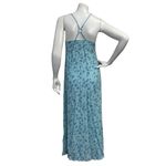 Vintage Y2K Small Blue Floral Print Keyhole Bloomcore Spring Romantic Dinner Photo 6