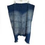 Ashley Stewart NWT  Frayed Denim Two-Tone Midi Skirt - Size 34 Photo 2