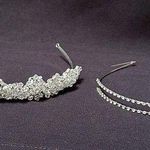 Lot Of 2 Women’s Silver Tone Hair Accessories Beaded Tiara Rhinestone Headband Photo 0