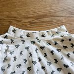 NWOT XS White Bubble Skirt Gray Bunny Print Flat Front Flare Hem Knee Length Photo 4