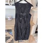 SACHIN & BABI NOIR Black Floral Lace Sheath Mini Dress Double Back Bow Tie Wome Size 10 Photo 4