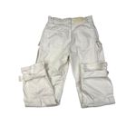 GRLFRND  - The Lex High Rise Wide Leg Cargo Jeans in White Photo 5