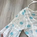 Meena Mahal Dress embroidered tiered sheer mini womens White medium indian party Photo 5