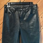 Free People  Vegan leather High Rise Long & Lean Pant in Black Photo 5