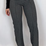 Stylish Black and grey Houndstooth Women's Pants Photo 0