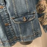 Chico's CHICO’S DENIM LACE APPLIQUÉ JACKET Sz: 1 Photo 6