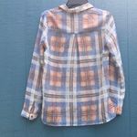 Michael Stars Blue / Orange Bikini Cove Yarn Dye Plaid Button Down Size Small Photo 8