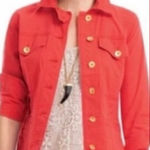 CAbi  EUC # 727 Coral Taylor Utility Jacket with Ruffle Detail in Back Photo 0