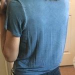 American Eagle Gray Lace Up Crop Top Photo 2