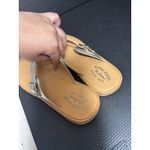 Kork-Ease NWOT  Belmont Leather Thong-Strap Platform Sandal 11 Metallic Silver Photo 5