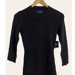 Rachel Roy Black Long Sleeve Open Back Knit Ribbed Long Sleeve Sheath Dress S Photo 4