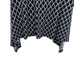 Karen Kane  Black White Diamond Shark Bite Hem 3/4 Sleeve Scoop Neck Blouse Sz L Photo 2