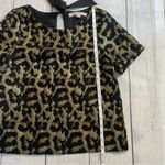 Anthropologie Hutch Short Sleeve Gold and Black Leopard Metallic Top Size Small Photo 3