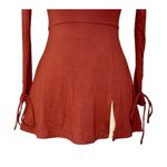 Oh Polly  AMRYN Long Sleeve A-Line Mini Dress in Brick Sexy Inner Bodysuit Sz 2 Photo 5