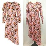 Topshop New  Pink Floral‎ Ruffle Midi Dress 4 Photo 3