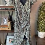 Cinq à Sept Cinq a Sept Kacydie Geometric Faux Wrap Midi Dress Dark Emerald Multi Womens 6 Photo 6