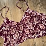 LA Hearts PACSUN  Burgundy and white floral crop top Photo 2