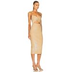 Retrofête Sariah Sequin Midi Dress Nude Size Medium NWT Gold Photo 1