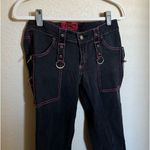 Tripp NYC  Goth Punk Emo Y2K Black Low Rise‎ Skinny Jeans Size 9 D Ring Photo 1