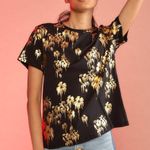 Cynthia Rowley gold foil shirt XS NWOT Photo 0