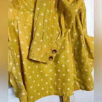 Maeve | Anthropologie Moana Linen Blend Button Back Belted Blouse Size 2 Gold Photo 8